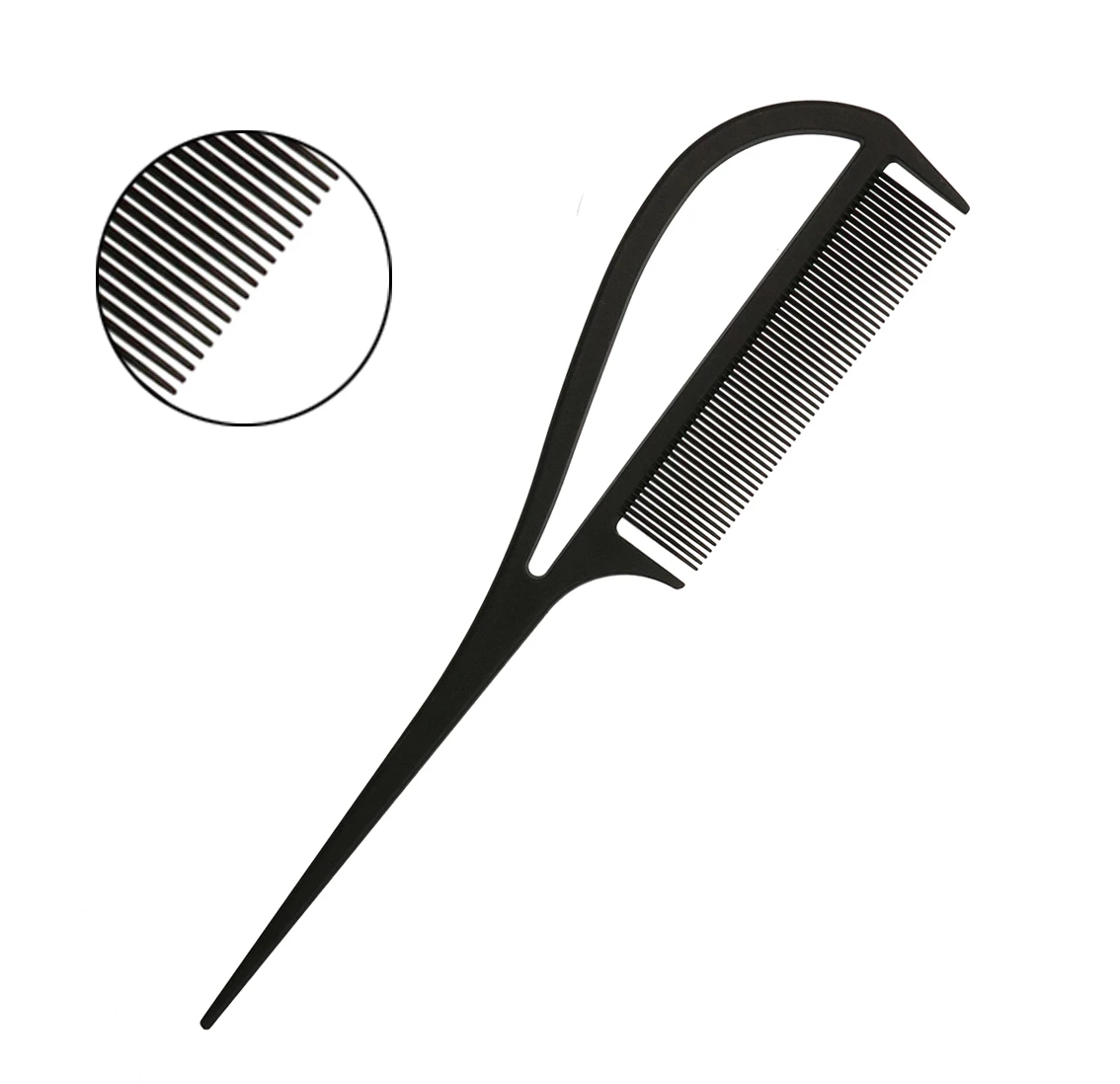 Private Label Custom Logo Heat Resistant Salon Comb Rat Tail Parting Comb Carbon Fiber Hair Comb
