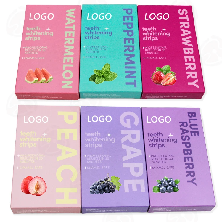Wholesale Fruit-flavored Teeth Whitening Strips 14 piece pack PAP Safe Ingredients Tooth Whitening Strips