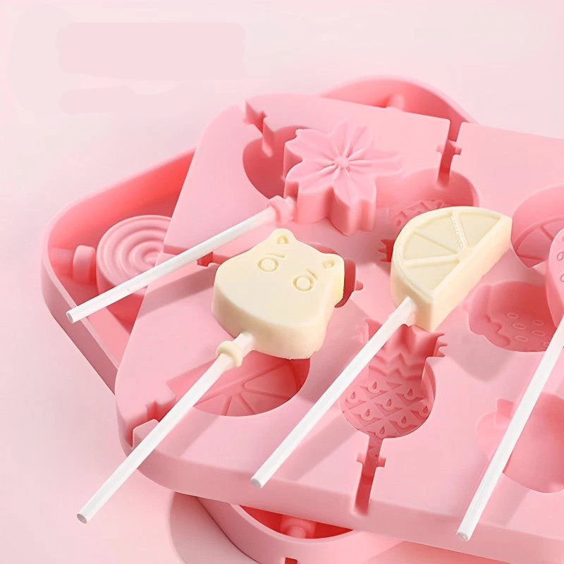 DIY Lollipop Candy Molds Homemade Christmas Cartoon Pattern Candy Chocolate Lollipop Silicone Mold