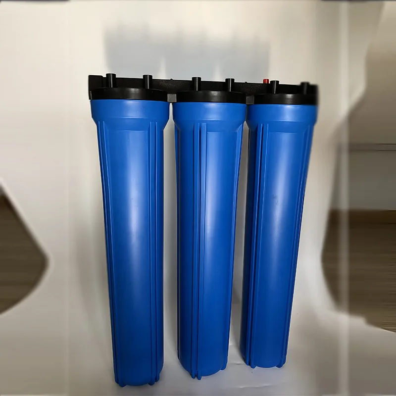 4-stage 20 Inch Blue Water Filter Housing with PP GAC CTO filter cartridge   For Water Pretreatment