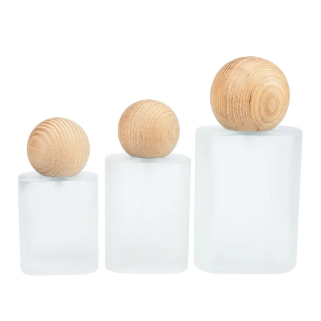 Vietnam Ash Wood Brown Ball Shape Perfume Bottle Cover Wood Design Lids Bottle Caps & Closures