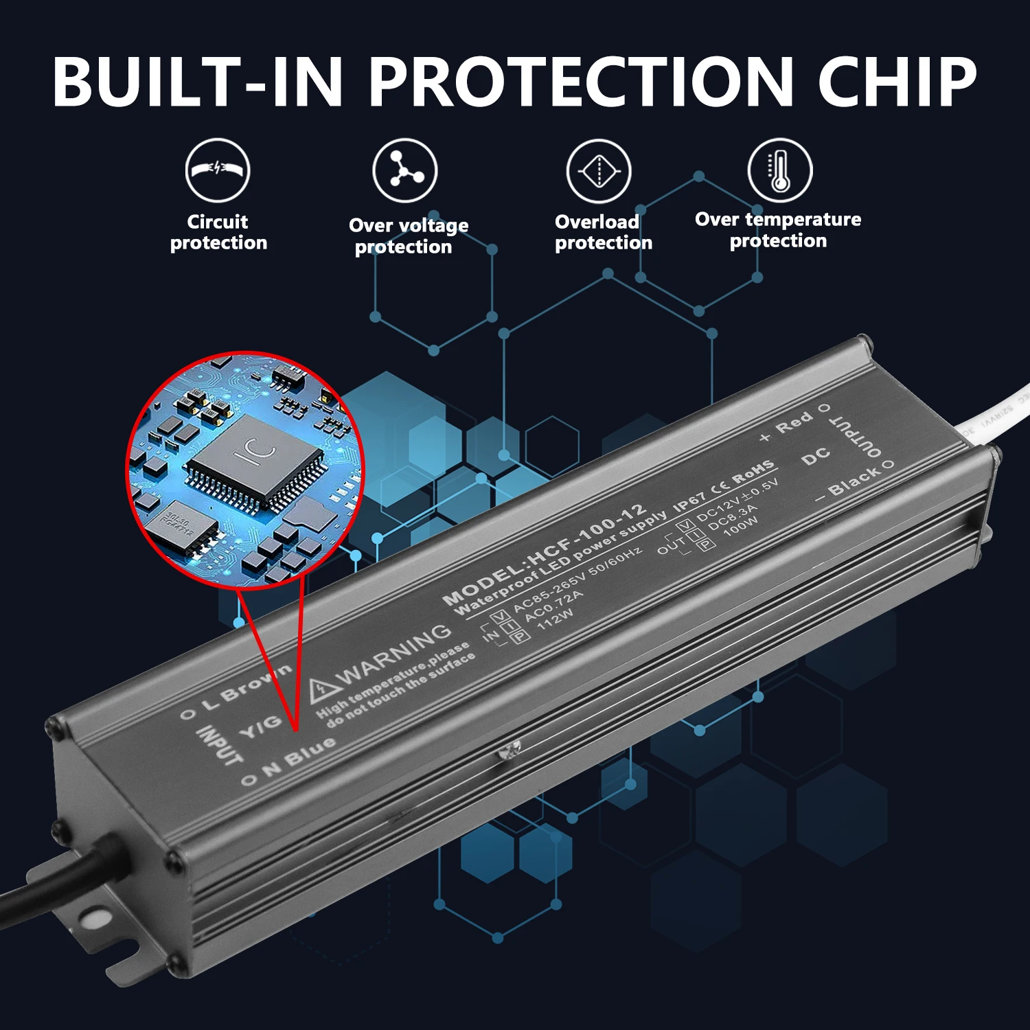 Rainproof Power Supply 100W 1000W 110V 220V Ac To Dc 5V 12V 24V 36V 48V Water Proof Led Power Supply