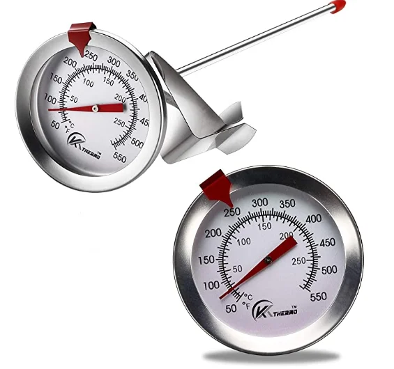 Deep Fry Thermometer With Instant Read Dial Stainless Steel Stem Meat Cooking Thermometer
