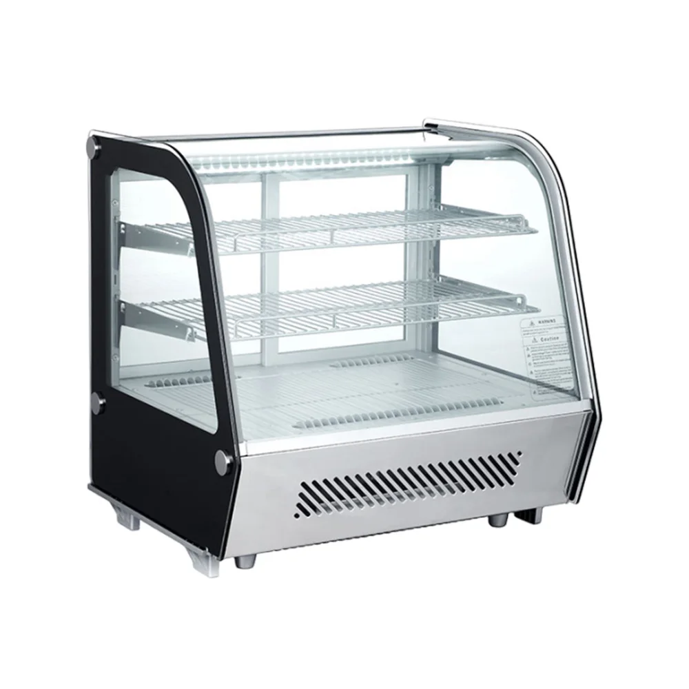 New 120L Commercial Glass Bakery Chiller Showcase Countertop Cooler Mini Cake Display Refrigerator