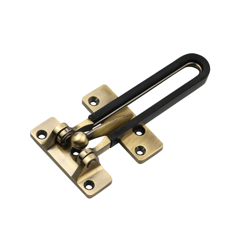 Zinc Alloy / 304 Stainless steel Security Door Guard Black Silver Gold Color Simple Design Door Chain Safety Door Protector