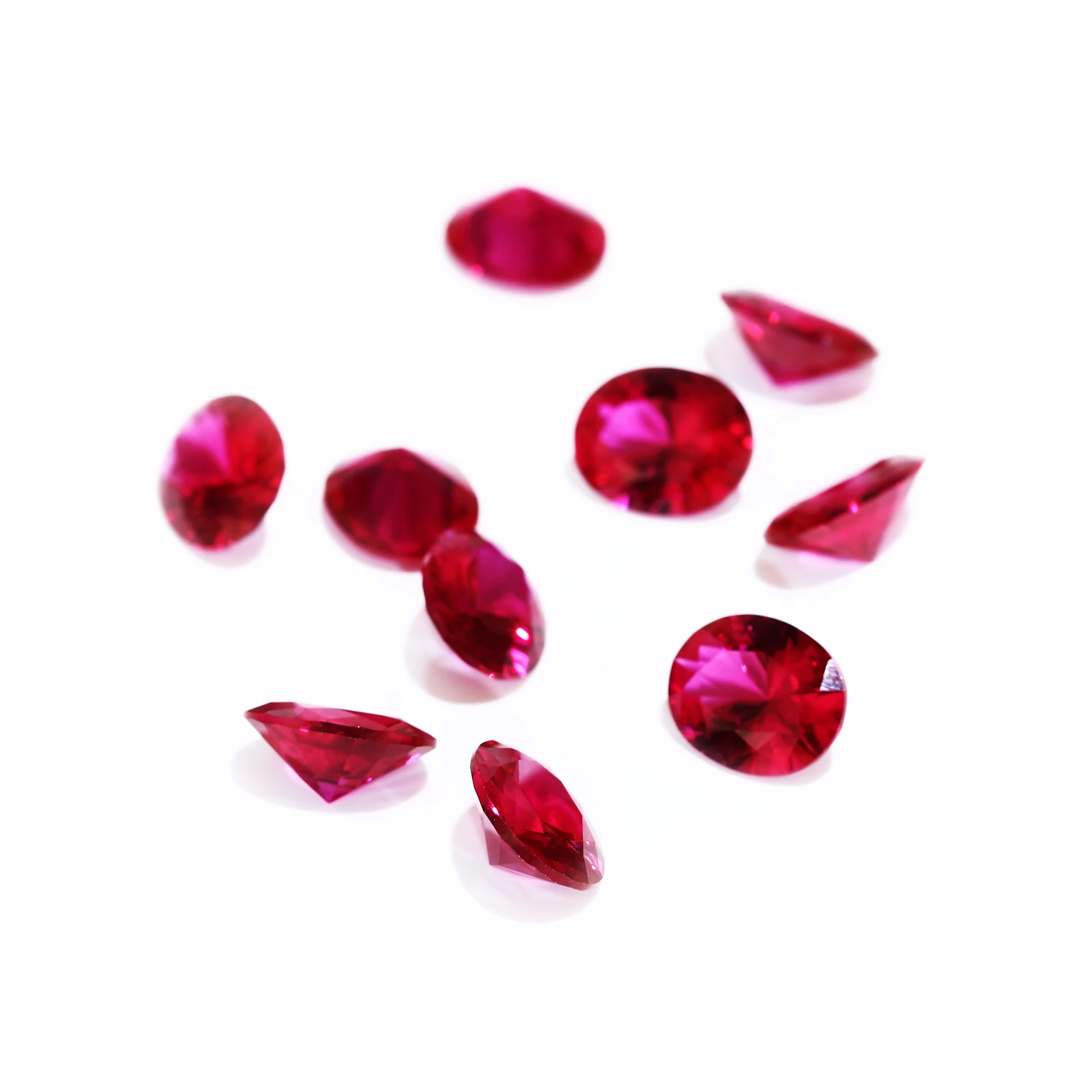 Megan wholesale gems Oval Cut Loose Corundum Red Synthetic Ruby AAAAA Stones For women fine trendy fashion gift Jewelry Making