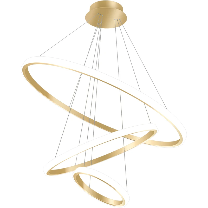  Living Room Dining Circle Rings Acrylic Aluminum Body ring fixture LED Ceiling Lamp Modern Pendant