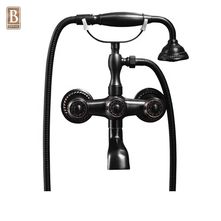Antique phone style retro bathtub shower faucet set