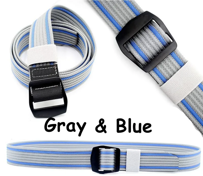 Colorful  Flat Braided Webbing Mens Canvas Belt  With Black Buckle