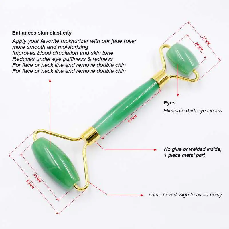 2021 Green Jade Stone Massage Quartz Face Roller