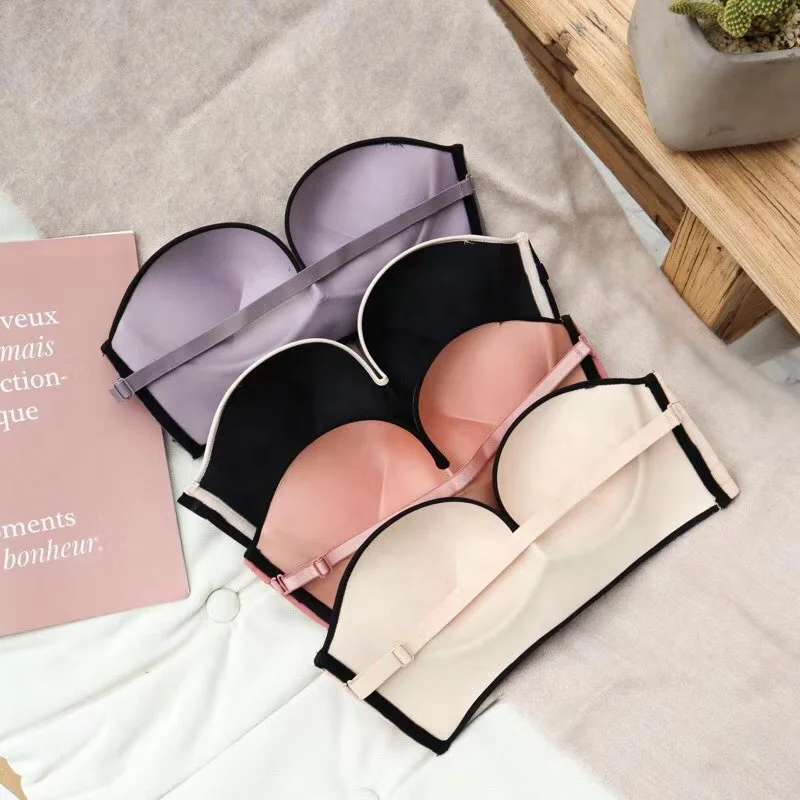 
2148 Wholesale women front closure brassiere strapless backless bra strapless push up bra 