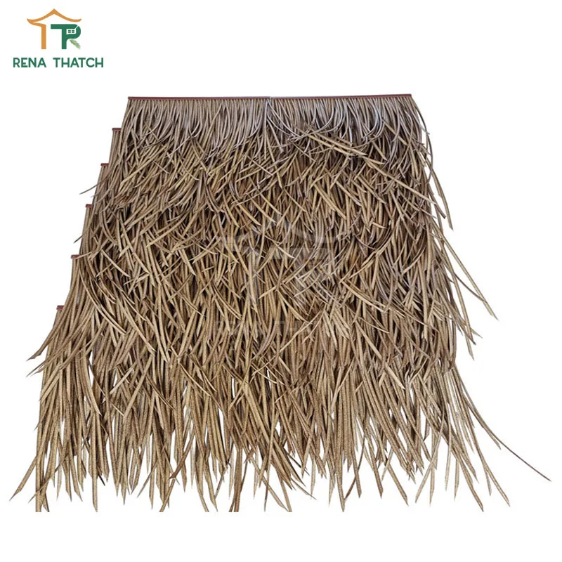 Hot sale Bali synthetic thatch roof material artificial thatch roll artificial palm panel for resort and gazebo