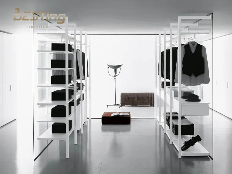 steel aluminium diy open design for bedroom mdf closet wardrobe rack without doors