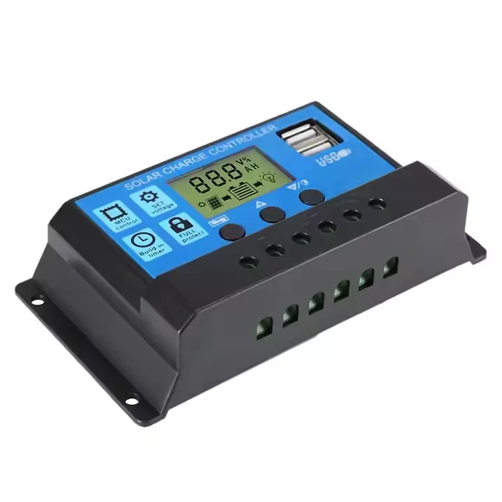 ESG 12V 24V 10A 20A 30A PWM автоматический контроллер заряда солнечной батареи для домашней системы энергии с двойным USB 5V 2.5A порт