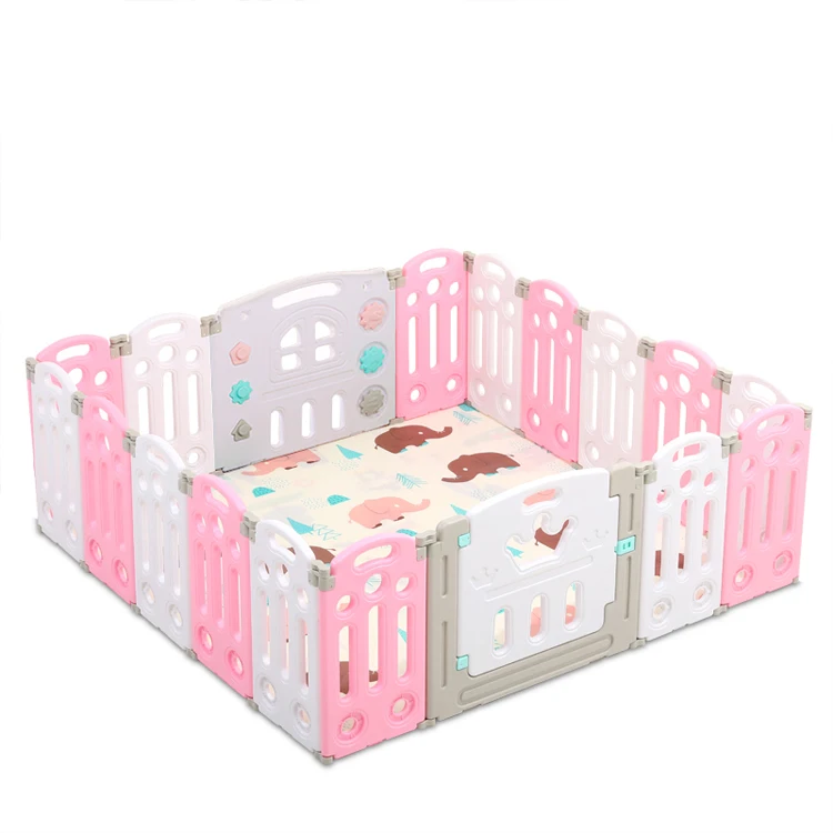 Portable Playard Updated Non Toxic Anti Slip Adjustable Design Plastic Material Play Fence Baby Playpen