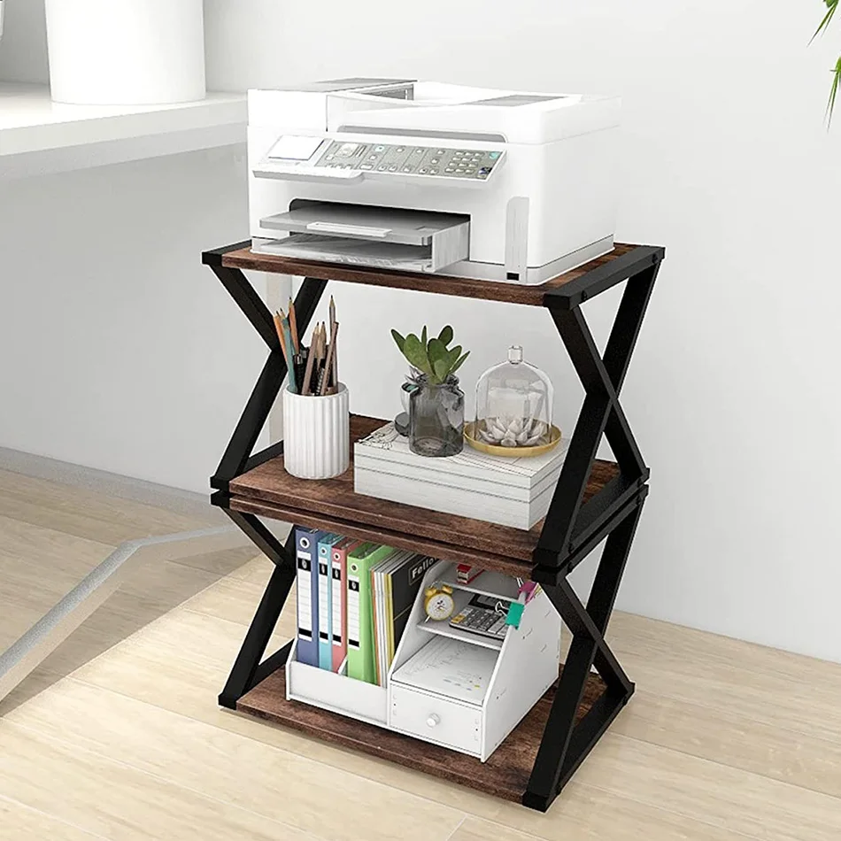 Industrial 2-Tier Metal Printer Stand with under Desk Storage Shelf for Gym and Wholesale Use Office Furniture Printer Stand