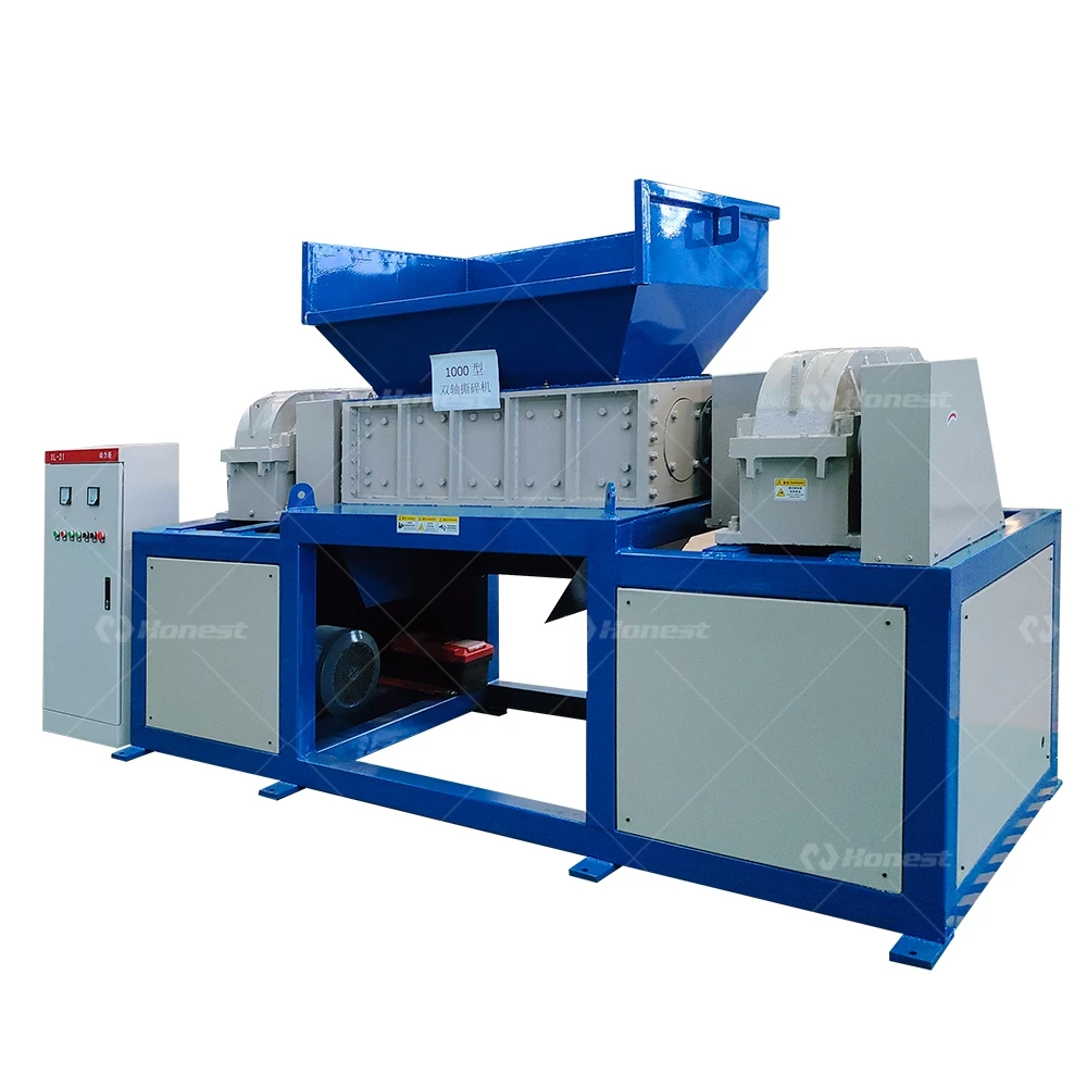 Industrial Shredders solid waste shredding machine metal double shaft shredder with 2 shafts twin shaft automatic shredder