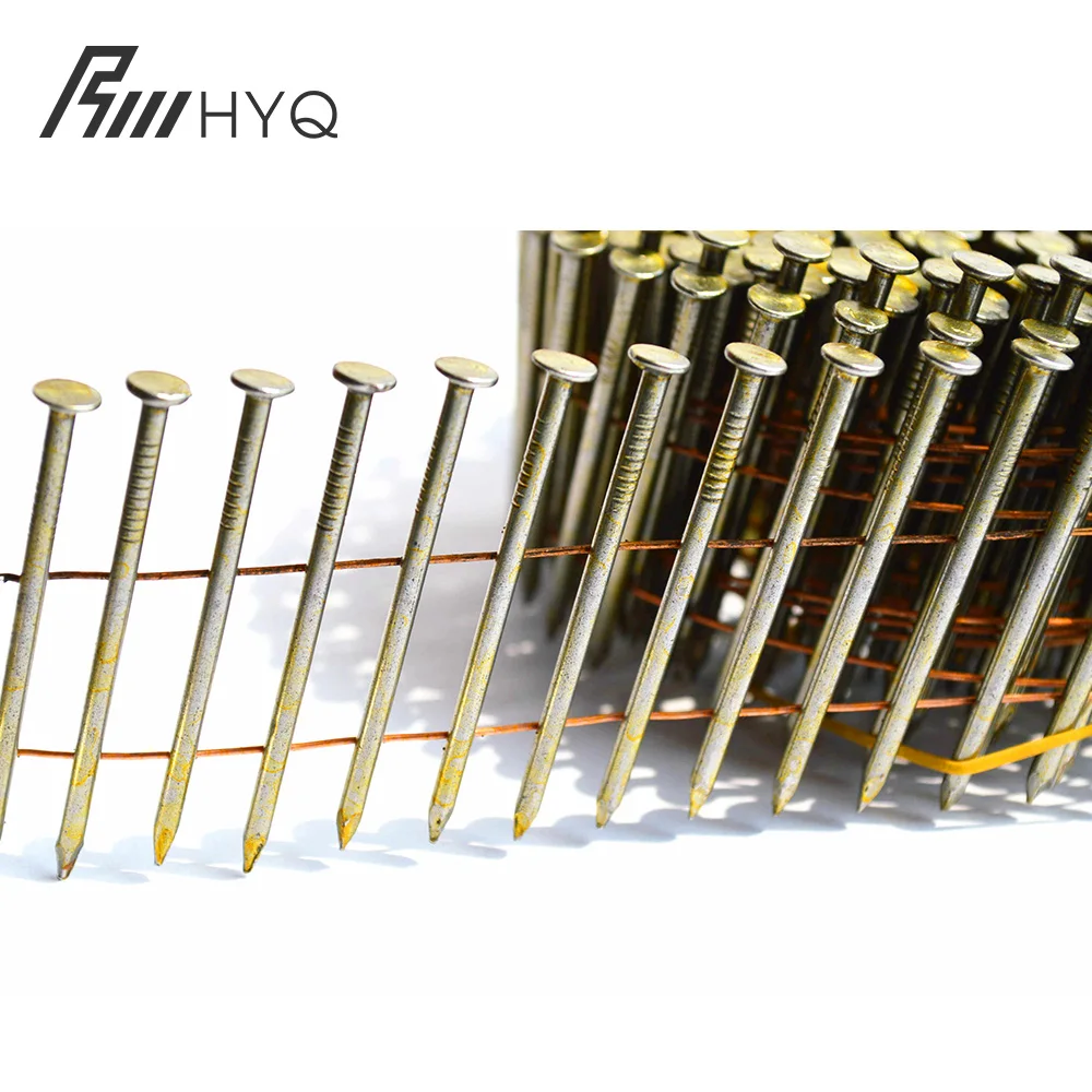 Low Carbon Steel Building 70mm Wooden Screw Spiral Shank Wood Pallet Coil Nails Coil Wire Framing Nails