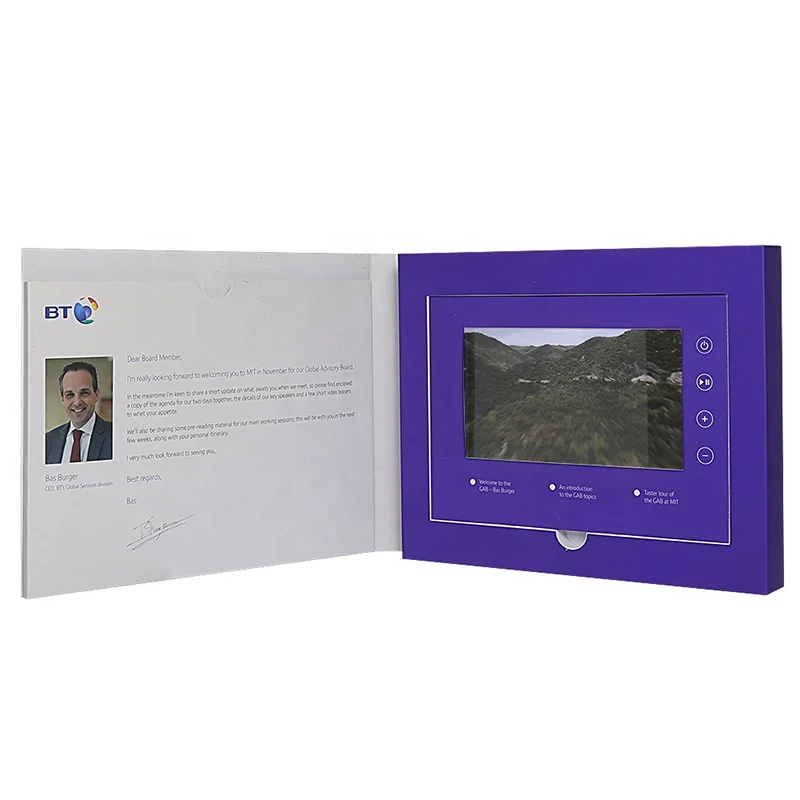 High quality Business LCD 3inch TFT Video Brochure Video Card
