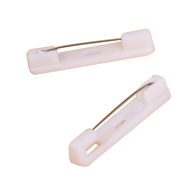High quality 37mm white plastic safety pin self adhesive safety pin