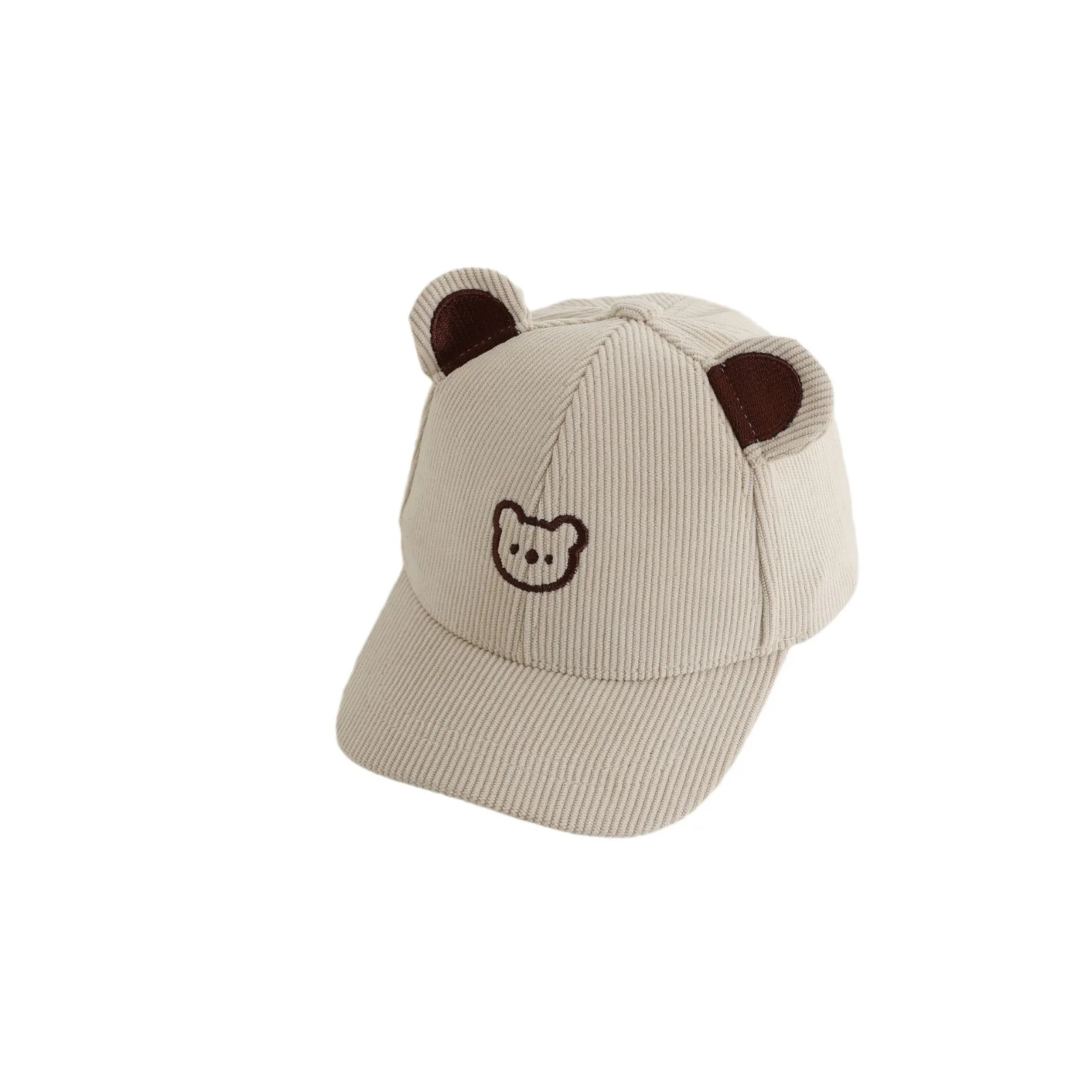Autumn Winter Outdoor Hat for Kids Cutebear Baseball Cap for Boys and Peaked Cap for Girls Sun Hat in Common Fabric