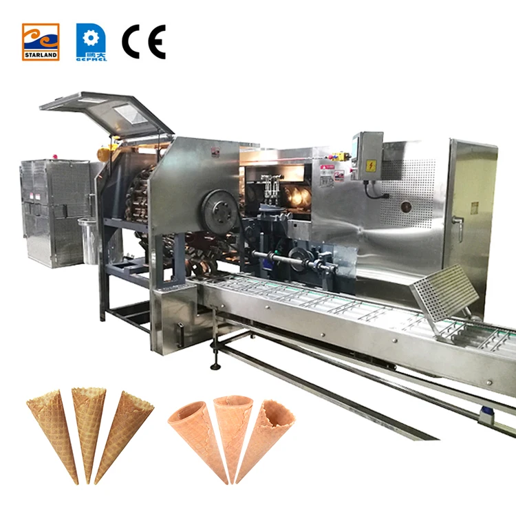 CE Fully automatic multi-function 121 piece baking  ice cream cone production line cone machinery