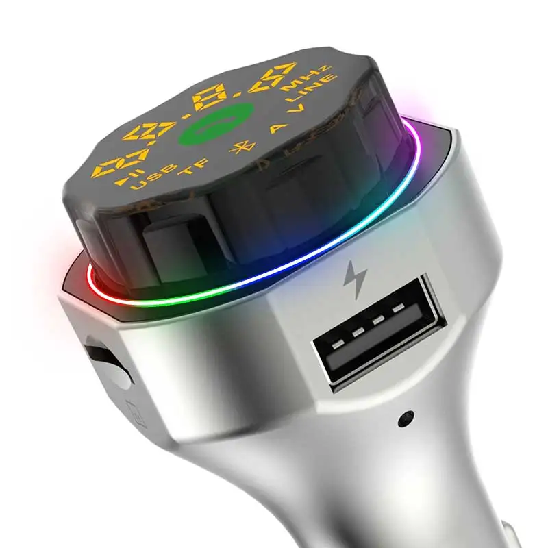 GXYKIT AP06 RGB LED Light Metal Safety Hammer Design Hands Free Car Radio Player Bluetooth Car Charger