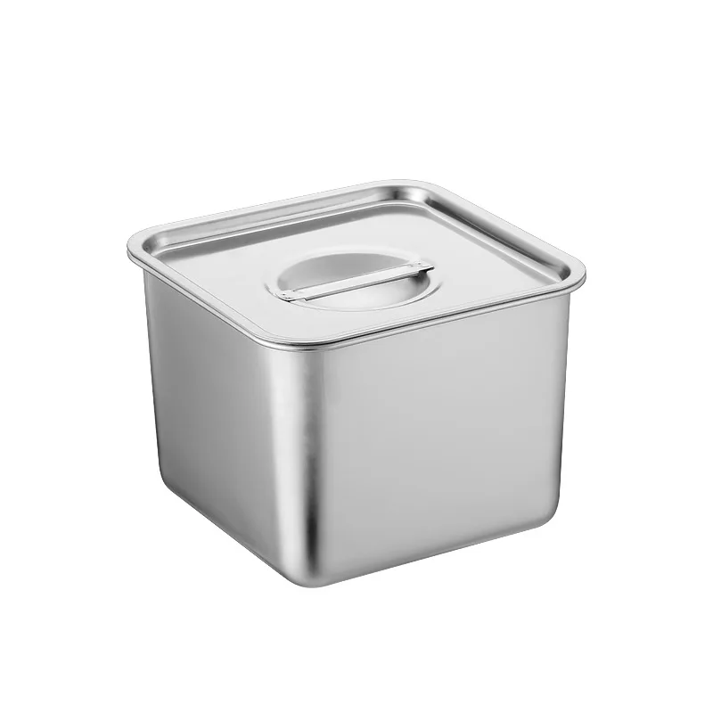 Stock Available Stainless Steel Food Spice Storage Jar Commercial Square Seasoning Box With Lid