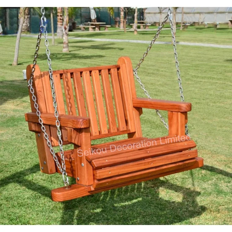 Деревянное детское кресло-качели, деревянное качели для крыльца, деревянное садовое качели, деревянное подвесное кресло, уличная мебель