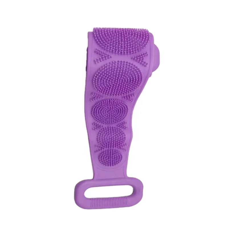 wholesale Fashionable multi function double-sided Back Body Brush Belt  silicone cleaning bath towel