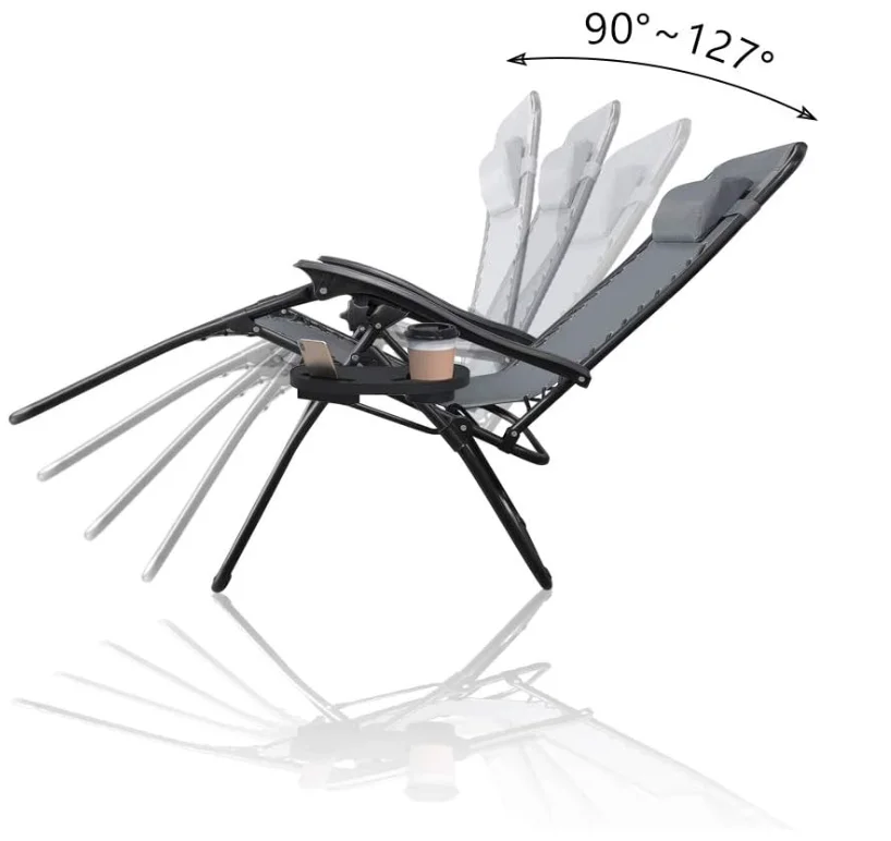 Deluxe Zero Gravity chair outdoor chaise foldable capping chair portable tailgate lounger chair