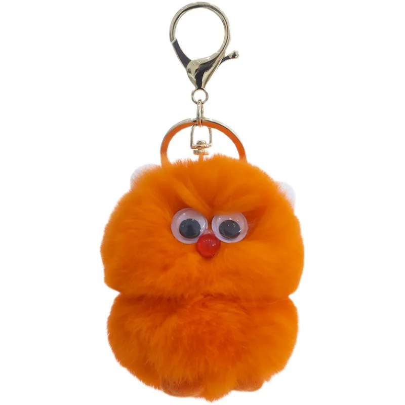 Wholesale Cute Rex Rabbit Hair Little Monsters Car Key Chain Pendant Plush Doll Bag Ornaments Ball