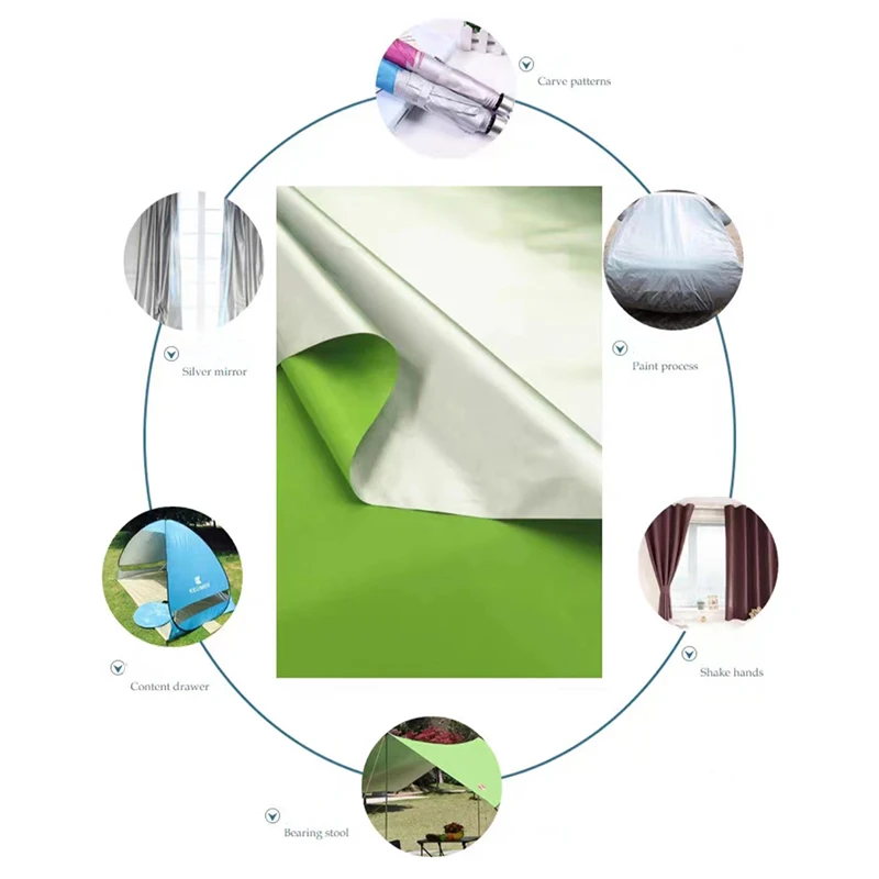 210D Silver Coated Lightweight Waterproof Umbrella Fabric 100% Polyester Flame Retardant For Luggage