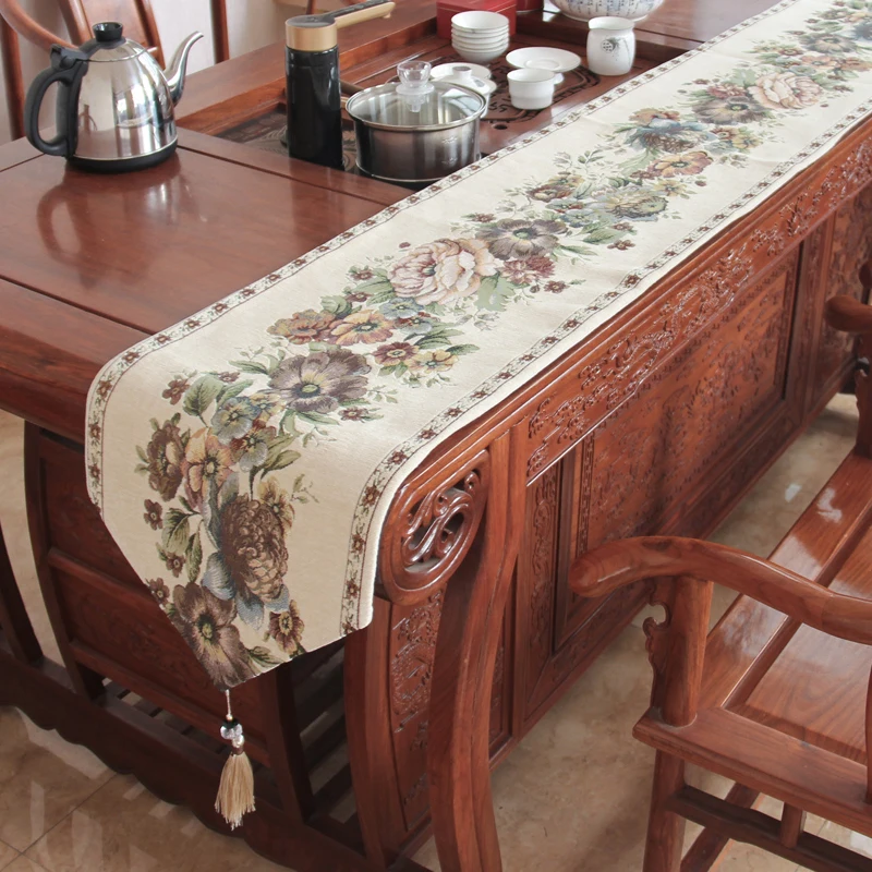 Fashion Style Chenille Light Luxury Modern Custom Table Runner For Table