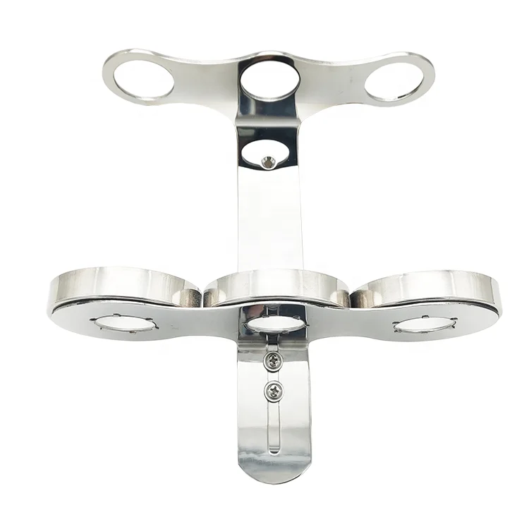 Triple Hotel Bathroom Stainless Steel Wall-mounted Manual Shampoo Soap Dispenser Bracket Soap Bottle Holder