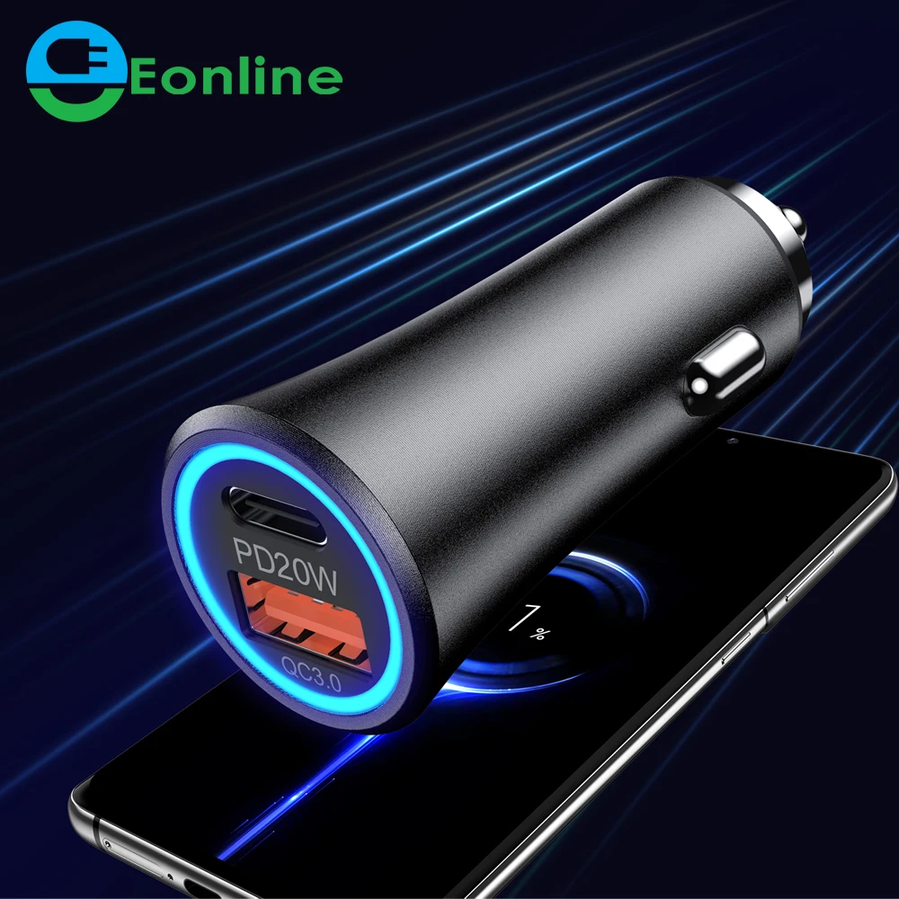3D UV 42.5W Car Charger USB Type C Fast Charger QC 4.0 3.0 PD Quick Charging for iPhone 14 13 Max Mobile Phone Charger