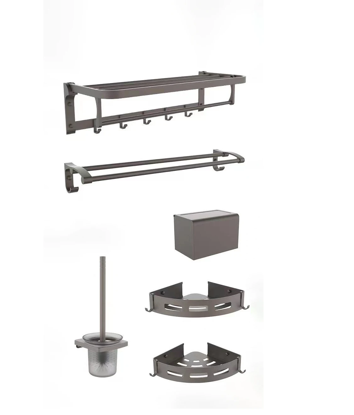 Modern Design High Quality Thick Aluminum Wall Mounted Bathroom Phone Shelf & Toilet Paper Holder Accessories