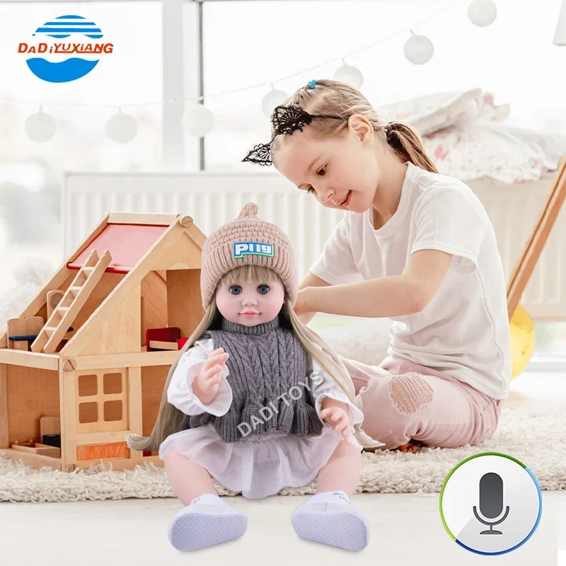 Hot Selling 55Cm Full Body Vinyl Newborn Baby Dolls Reborn, Soft Safty Material Talking Simulation Lifelike Baby Doll