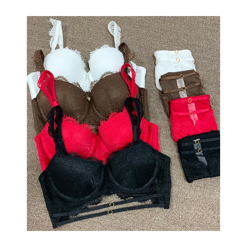 Новый соблазнительный кружевной бюстгальтер с тонкой верхней и уплотненной грудью, женский бюстгальтер, нижнее белье