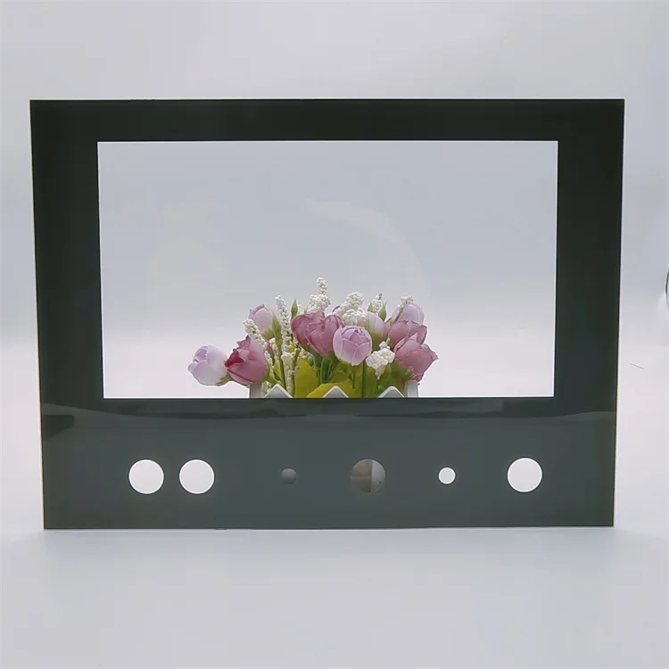 Custom 0.5mm 0.7mm 1mm 1.5mm 2mm 3mm Printed AGC Tempered Screen Cover Glass Panel With Holes_4