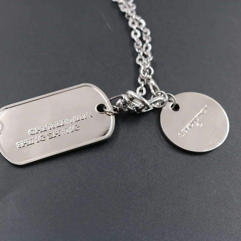 Hot Sale Custom Etching Metal Tag Stainless Steel Dogtag With Necklace