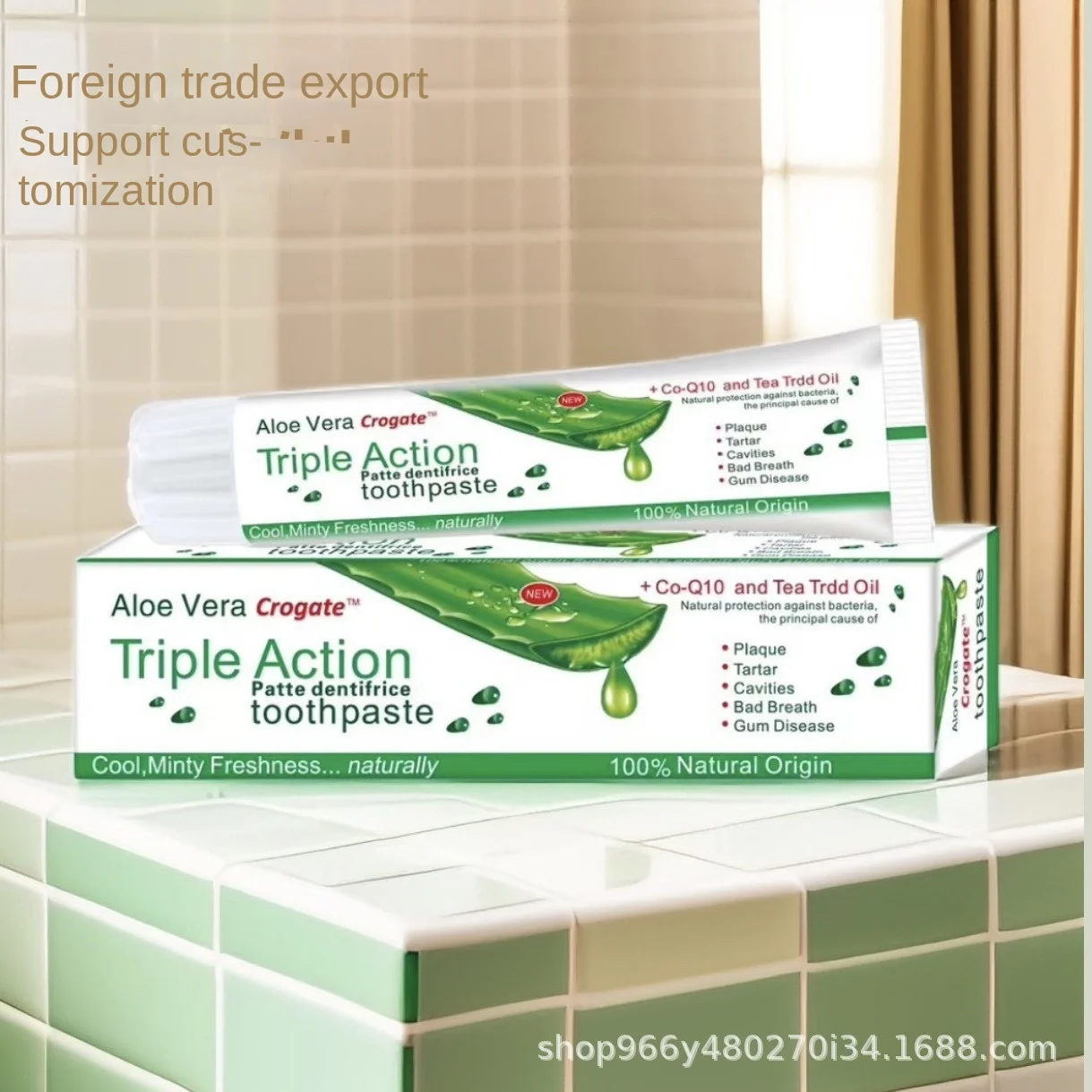 100g  Aloe Toothpaste with Fresh Breath & Whitening Crystal Paste