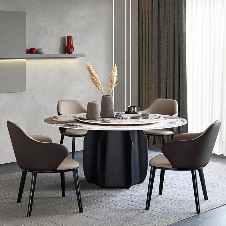 matte finished solid mango wood Round dining table vintage industrial style 2022 mango wood dining table