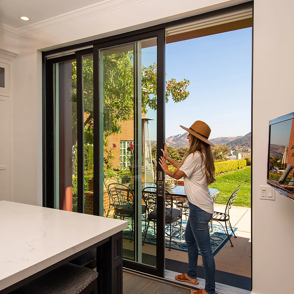 APRO  factory  cheap and durable sliding door selling soundproof  waterproof glass  aluminum room sliding door