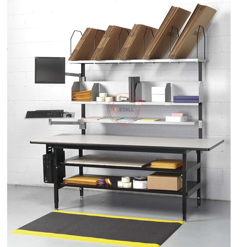 Detall assembly line package workbench industrial packing table
