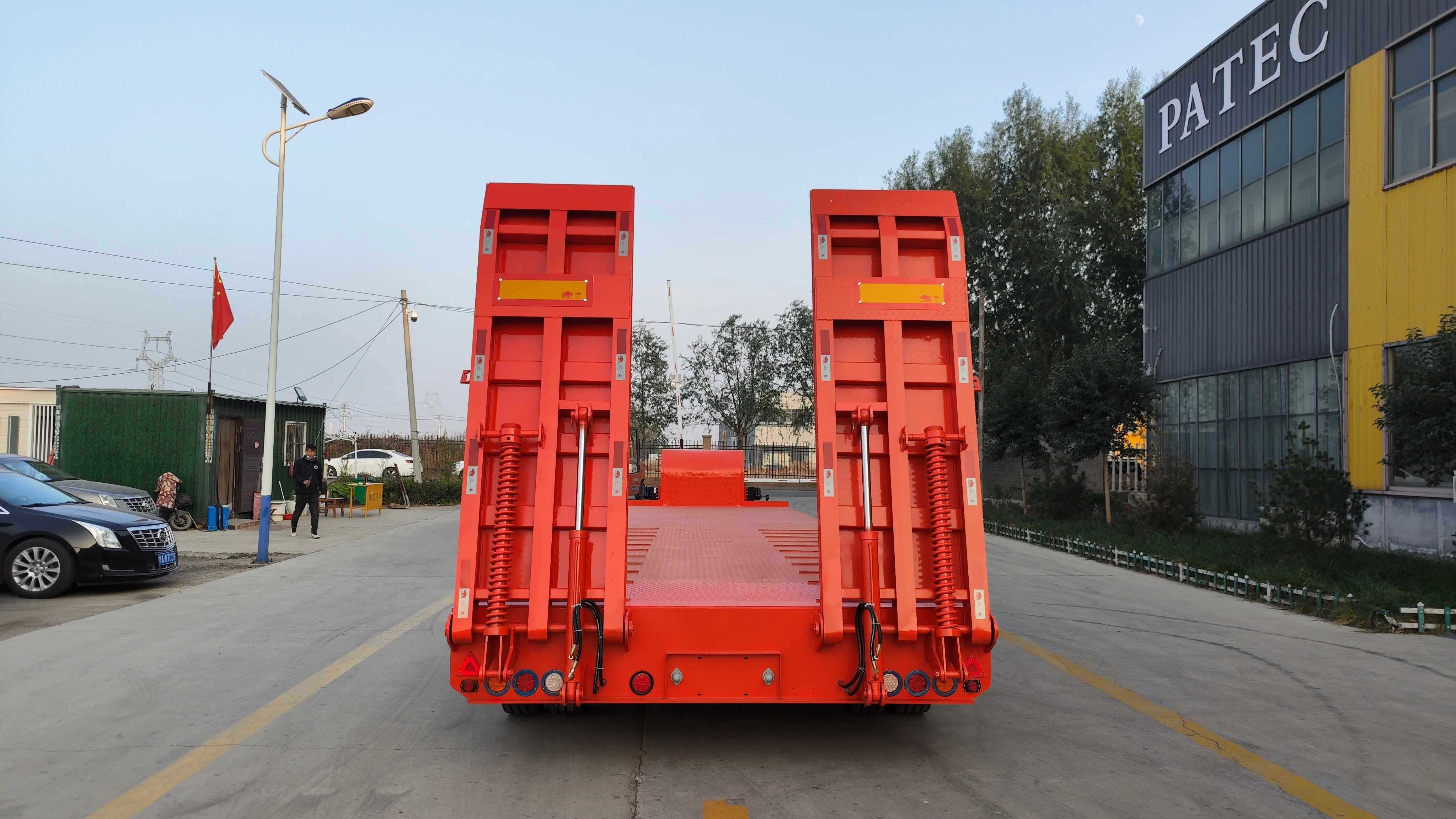 12m 3 axle 50 Ton Lowbed Trailer High Quality Lowbed Truck Trailers Drop Deck Extendable Lowboy Trailer for Sale
