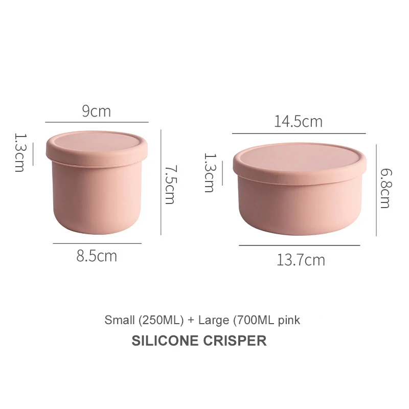 Профессиональное производство, Мини Круглая Коробка для свежести, пищевой силиконовый Ланч-бокс с крышкой