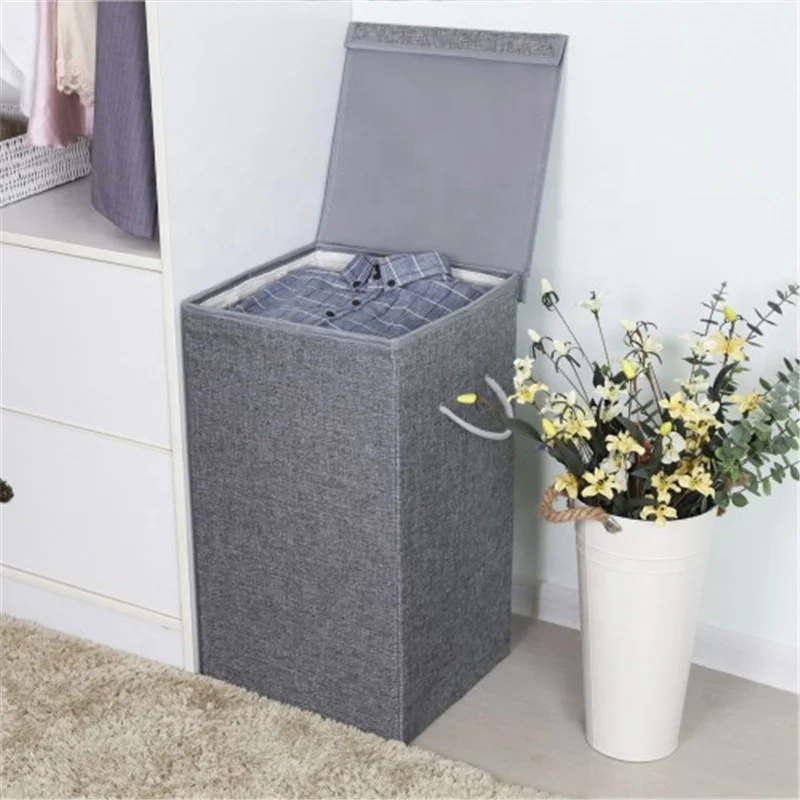 Jinliu Fabric Double laundry baskets with detachable lid