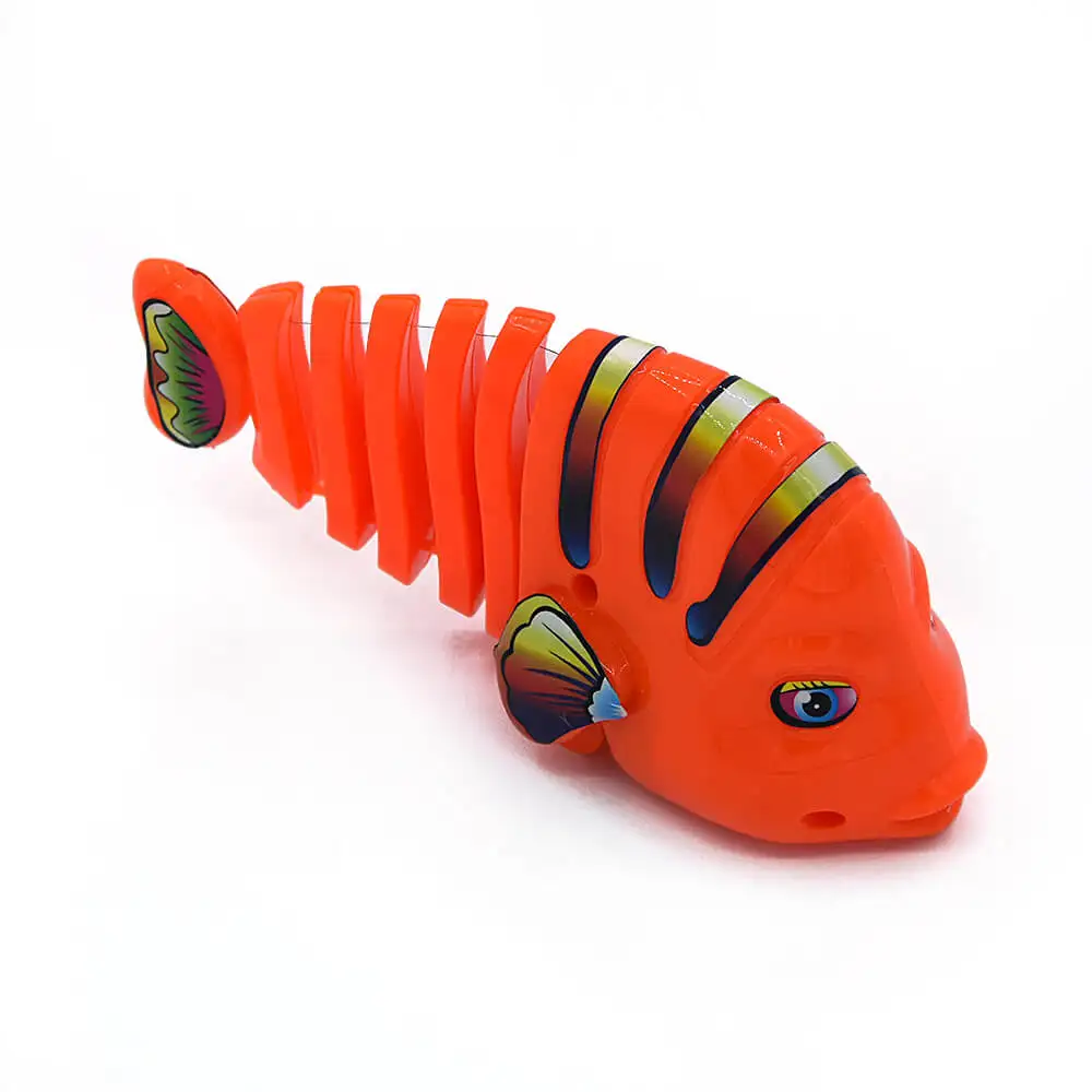 Plastic Wind-Up Fish Toy with Swaying Spring Design for Cats