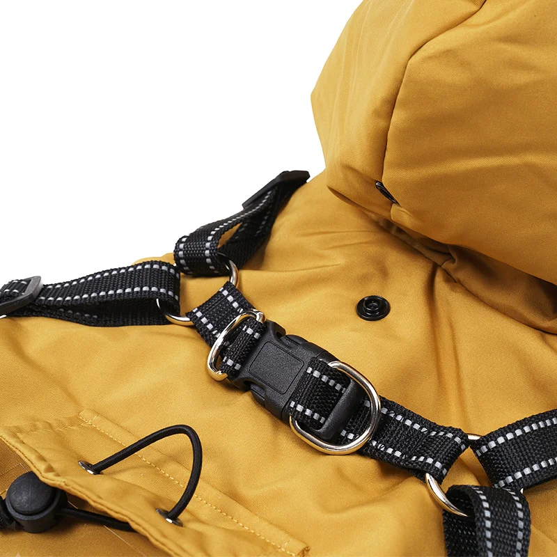 Custom High Quality Luxury Dog Winter Jacket with harness Coat Warm Designer Pet Clothing Dog Clothes for Small Puppy Medium